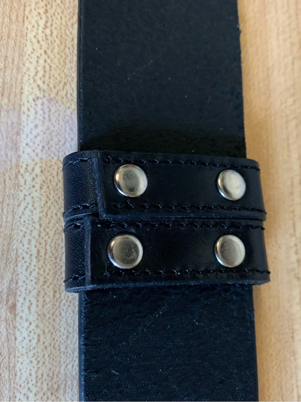 Vera Santini Black Genuine Leather Belt XL Silver Hook Buckle 42”